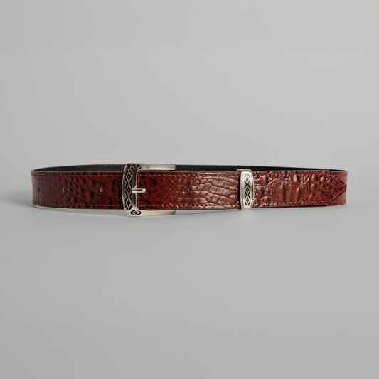 Cinto Pampa Vermelho Cereja Croco