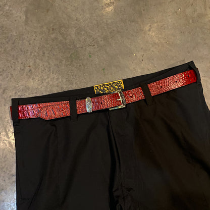 Cinto Pampa Vermelho Cereja Croco